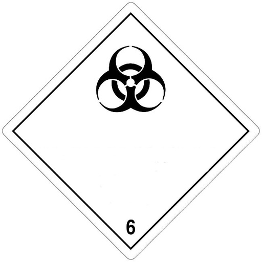 [86405] Klasse 6.2 Infectious Substance etiket ( zonder tekst)  100 x 100 mm