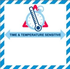IATA PCR Time & Temperature Sensitive (papier rol)  100 x 100 mm