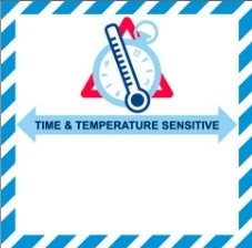 Time & Temperature Sensitive (polypropyleen op rol) 100 x 100 mm