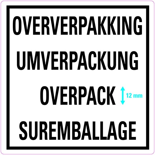Overpack 4-talig etiket (papier rol) 100 x 100 mm