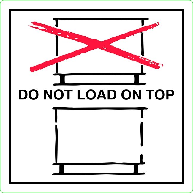Do not load on top etiket (papier rol) 100 x 100 mm