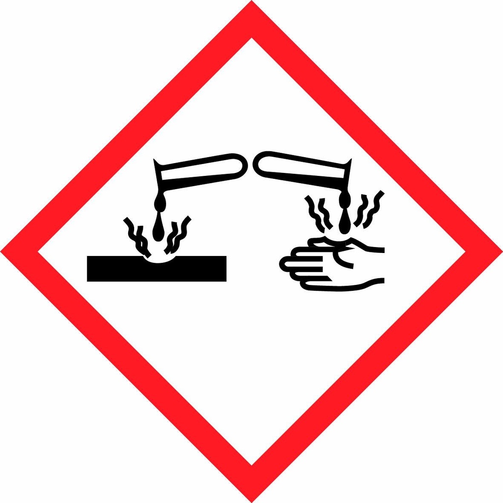 GHS C - Corrosive etiket 10 x 10 mm