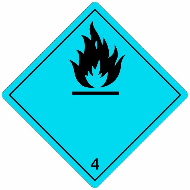 Klasse 4.3 Dangerous when wet etiket (zonder tekst) 100 x 100 mm