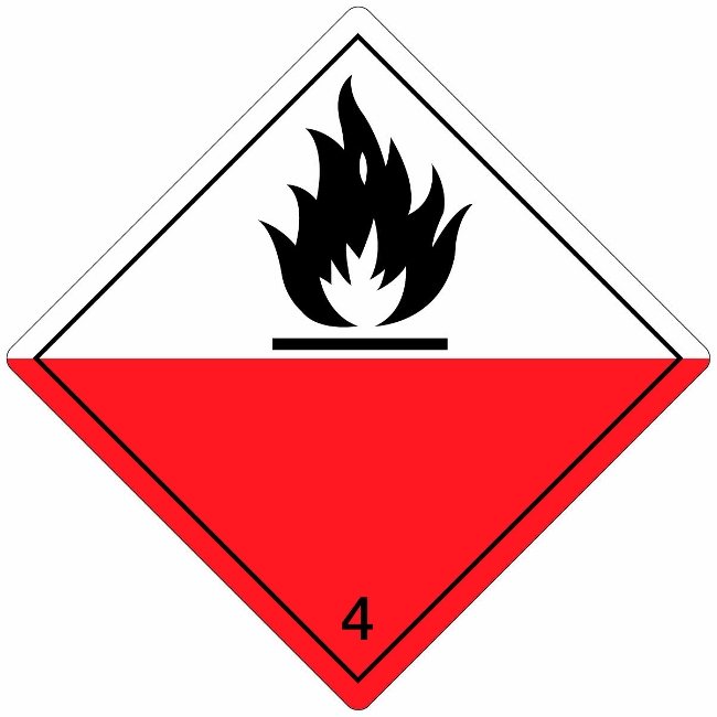 Klasse 4.2 Spontaneously Combustible etiket ( zonder tekst) 250 x 250 mm