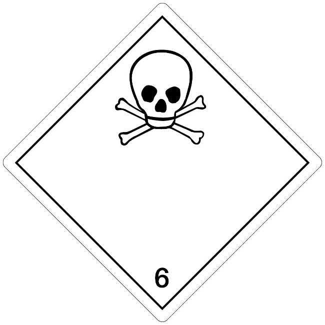 Klasse 6.1 Toxic etiket (zonder tekst) 100 x 100 mm