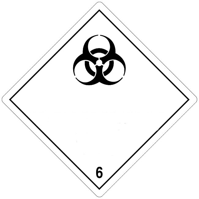 Klasse 6.2 Infectious Substance etiket ( zonder tekst)  100 x 100 mm