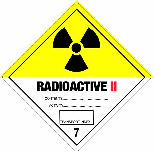 Klasse 7 Radioactive 2 etiket 100 x 100 mm