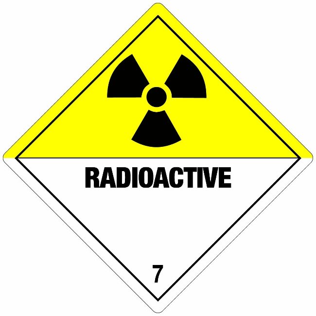 Klasse 7 Radioactive etiket 250 x 250 mm