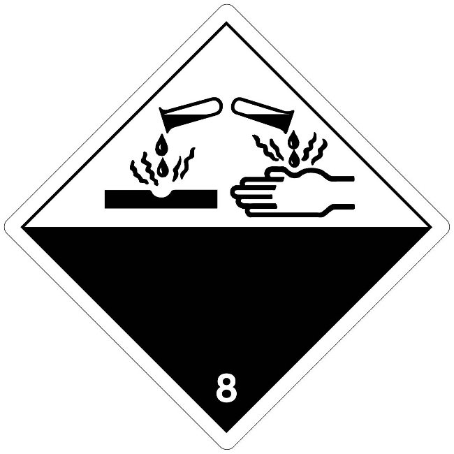 Klasse 8 Corrosive (zonder tekst) 100 x 100 mm