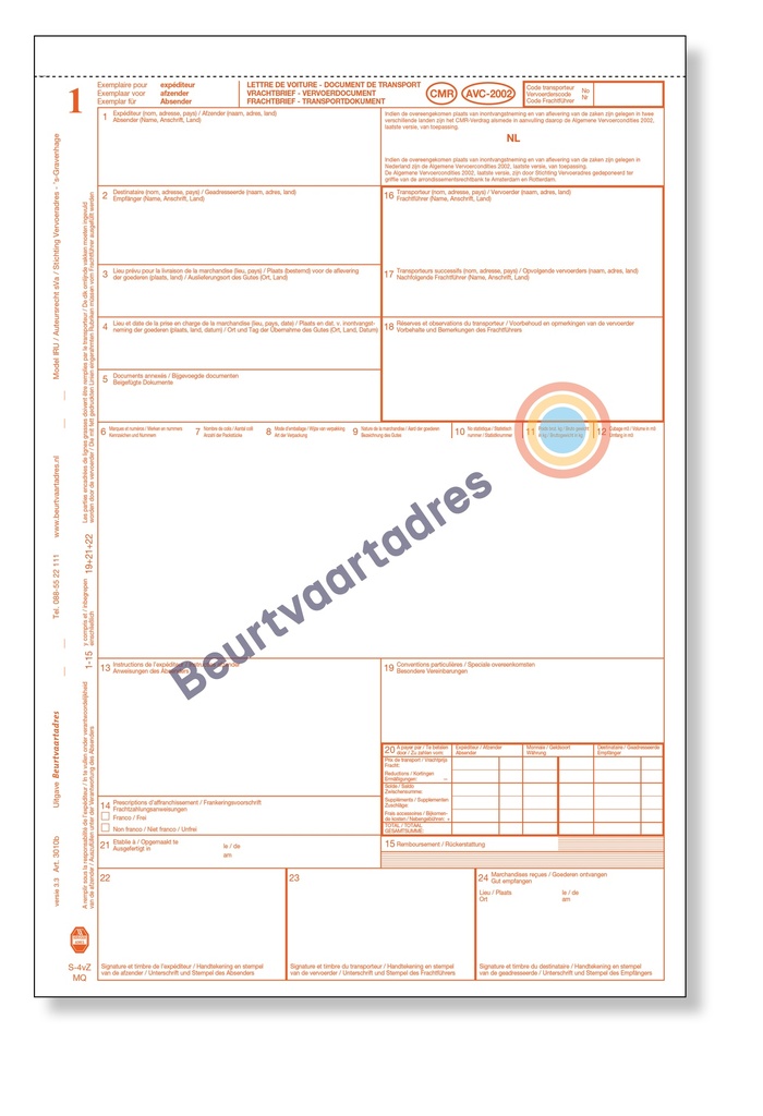 CMR 4-voud 50 handmatige sets in een blok (volgorde 1,2,3,4)