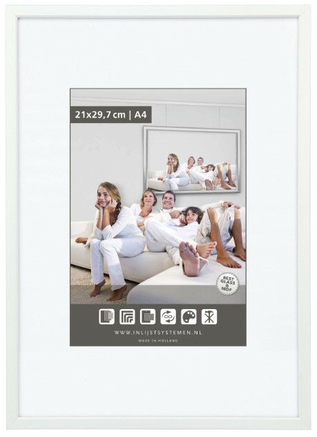 Witte lijst voor TLN Oorkonde 30x40 met passe-partout