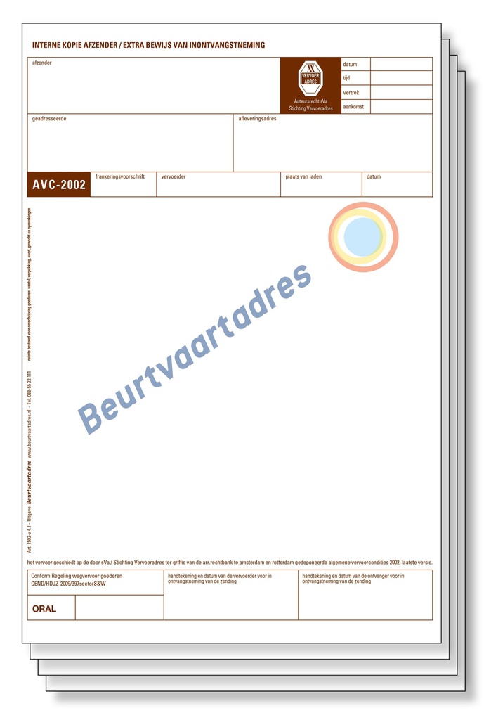 AVC 4-voud laser vrachtbrief ORAL