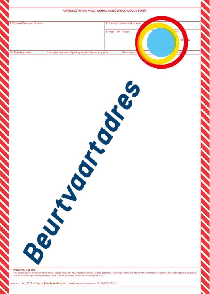 Appendix to Multi Modal Dangerous Goods