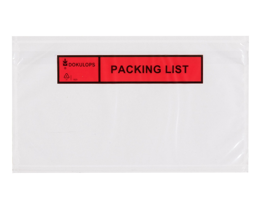 Dokulop Model A8 Packing List Inwendig formaat 220 x 115 mm