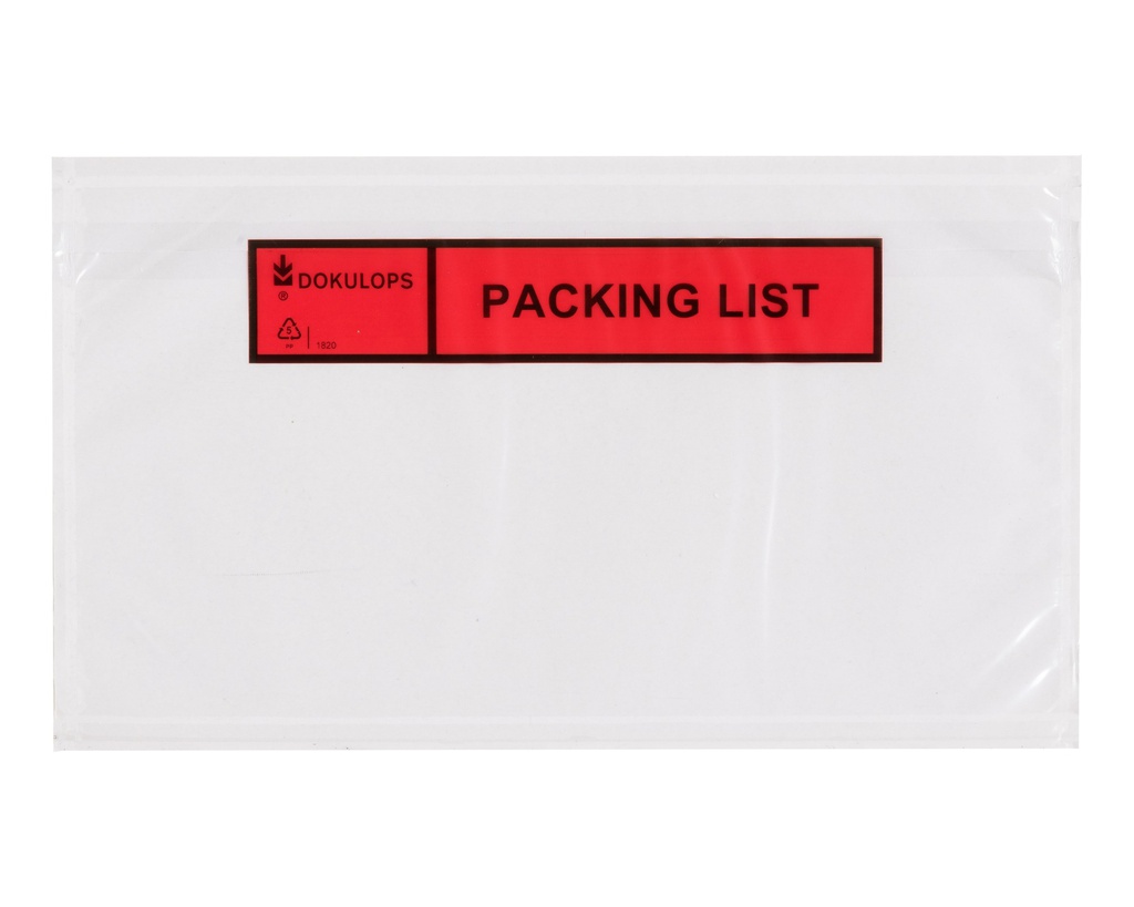Dokulop Model EA5/6 Packing List Inwendig formaat 220 x 115 mm