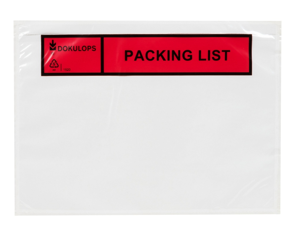 Dokulop Model A5 Packing List Inwendig formaat 220 x160 mm