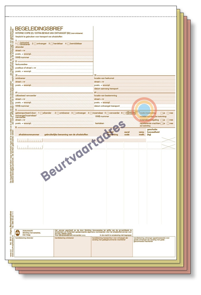 Begeleidingsbrief 5-voud handmatige set (volgorde 1,2,3,4,5)