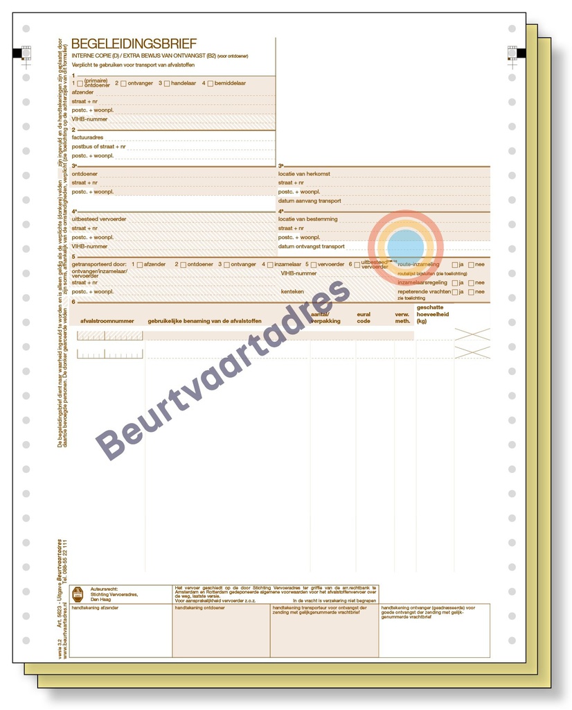 Begeleidingsbrief 3-voud kettingformulier (volgorde 1,2,3)