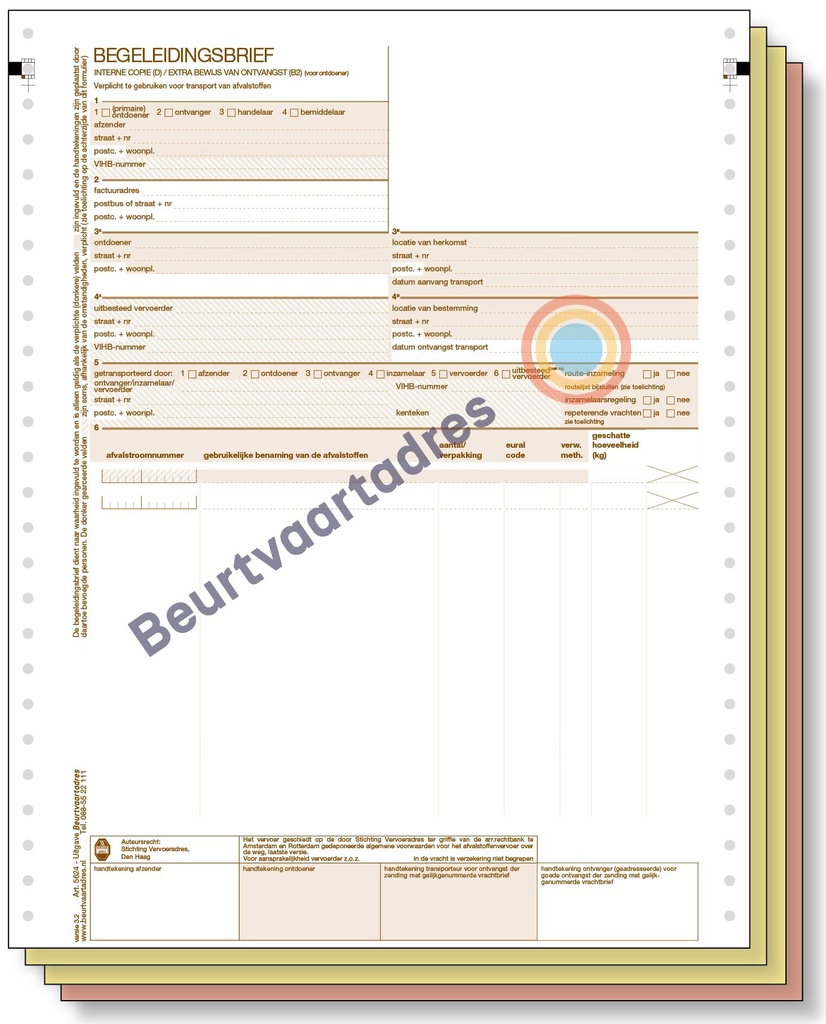 Begeleidingsbrief 4-voud kettingformulier (volgorde 1,2,3,4)