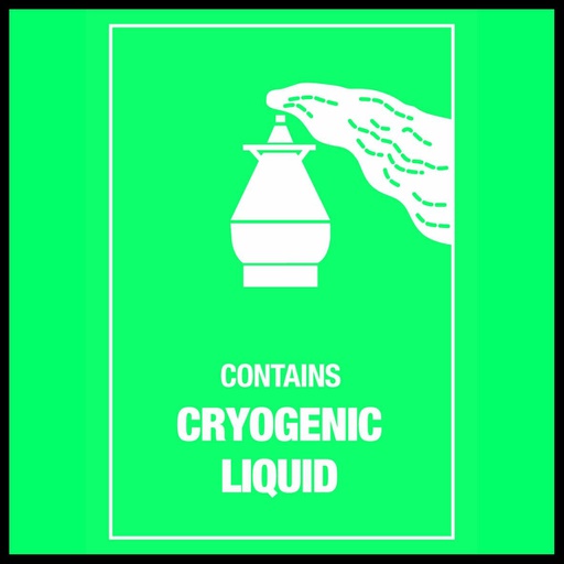 [80409] Cryogenic Liquid etiket (papier strook) 74 x 105 mm