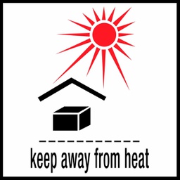[80511] Keep Away From Heat etiket (papier rol) 74  x 105 mm