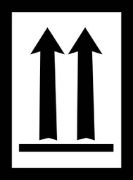 [80512] Deze kant boven houden etiket (papier rol) 74 x 105 mm
