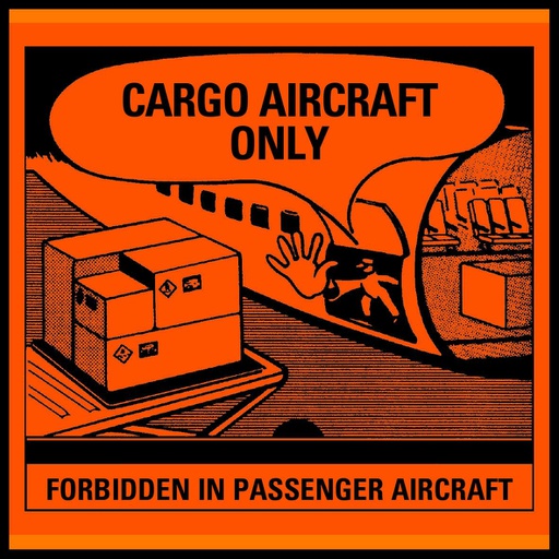 [80520] Cargo Aircraft Only etiket (polypropyleen op rol) 120 x 110 mm