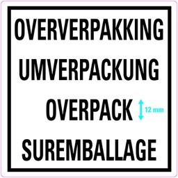 [80525] Overpack 4-talig etiket (papier rol) 100 x 100 mm