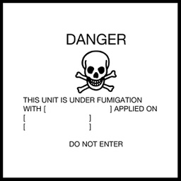 [80610] Fumigation Warning (DANGER) etiket 250 x 300 mm