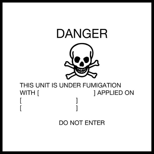 [80610] Fumigation Warning (DANGER) etiket 250 x 300 mm