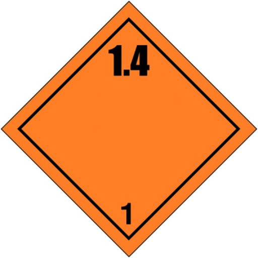 [81506] Klasse 1 Explosive etiket (1.4) 100 x 100 mm