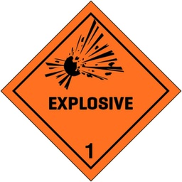 [81602] Klasse 1 Explosive etiket (met tekst) 250 x 250 mm