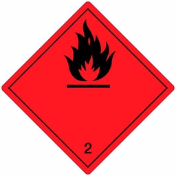 [82407] Klasse 2 Flammable Gas etiket 100 x 100 mm