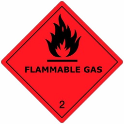 [82409] Klasse 2 Flammable Gas etiket (met tekst) 100 x 100 mm 