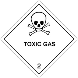 [82413] Klasse 2 Toxic Gas etiket (met tekst) 100 x 100 mm