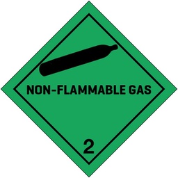 [82503] Klasse 2 Non Flammable Gas etiket (met tekst) 100 x 100 mm