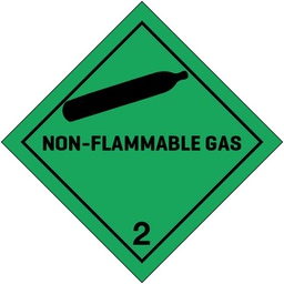 [82504] Klasse 2 Non Flammable Gas etiket (met tekst) 100 x 100 mm