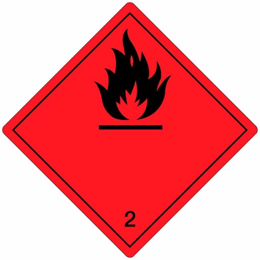 [82508] Klasse 2 Flammable Gas etiket 100 x 100 mm