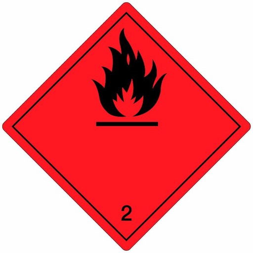 [82508] Klasse 2 Flammable Gas etiket 100 x 100 mm
