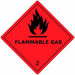 [82510] Klasse 2 Flammable Gas etiket (met tekst) 100 x 100 mm