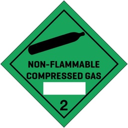 [82604] Klasse 2 Non Flammable Compressed Gas etiket(met UN vlak) 250 x 250 mm