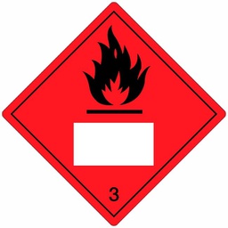[83604] Klasse 3 Flammable Liquid etiket (met UN-vlak) 250 x 250 mm
