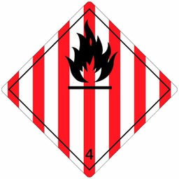 [84501] Klasse 4.1 Flammable Solid etiket (zonder tekst) 100 x 100 mm