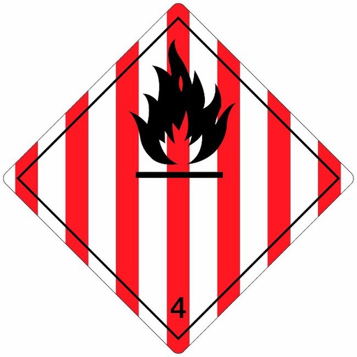 [84502] Klasse 4.1 Flammable Solid etiket (zonder tekst) 100 x 100 mm