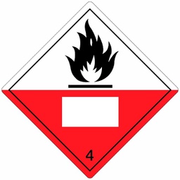 [84606] Klasse 4.2 Spontaneously Combustible etiket (met UN-vlak) 250 x 250 mm
