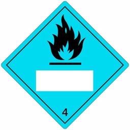 [84609] Klasse 4.3 Dangerous when wet etiket (met UN-vlak) 250 x 250 mm