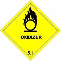 [85405] Klasse 5.1 Oxidizer (met tekst) 100 x 100 mm