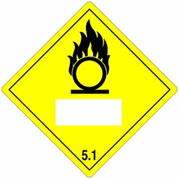 [85603] Klasse 5.1 Oxidizing Agent etiket (met UN-vlak) 250 x 250 mm