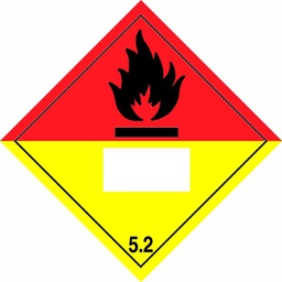 [85606] Klasse 5.2 Organic Peroxide etiket (met UN-vlak) 250 x 250 mm