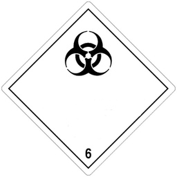 [86506] Klasse 6.2 Infectious Substance etiket ( zonder tekst)  100 x 100 mm